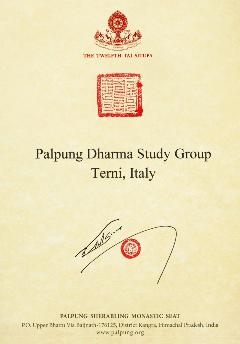 Palpung Dharma Study Group - Terni, Italy.